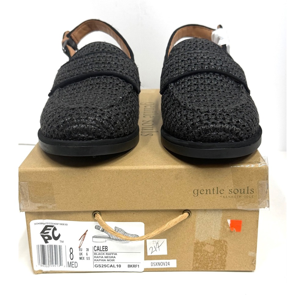 Gentle Souls Women's Caleb Slingback Loafer Flats Black Size 8M NWT/BOX